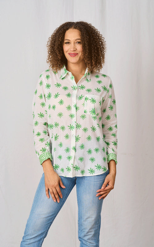 LUELLA Amalfi Cotton Print Shirt - Green