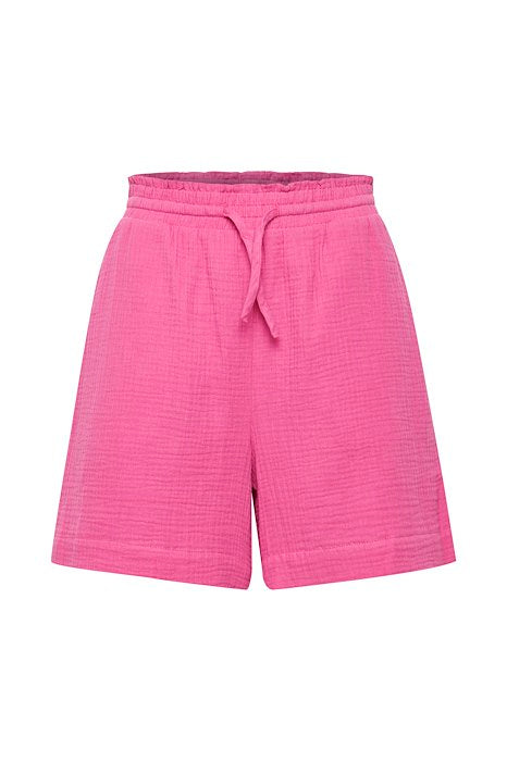 BY IBERLIN Cotton Pull On Shorts - Raspberry Rose
