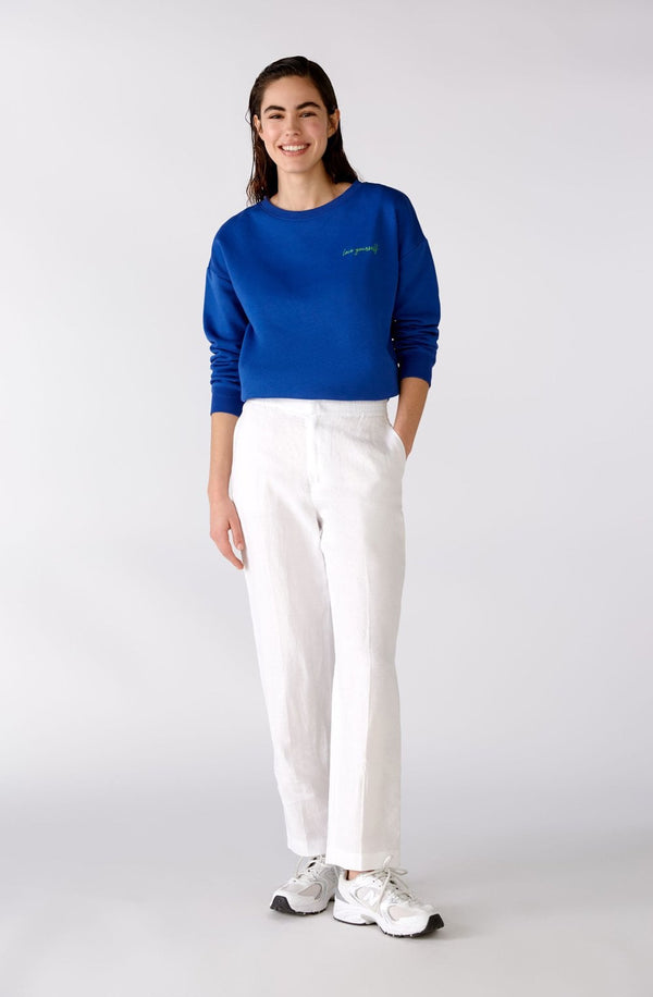 OUI 76439 Linen Trousers - Casual Fit - White