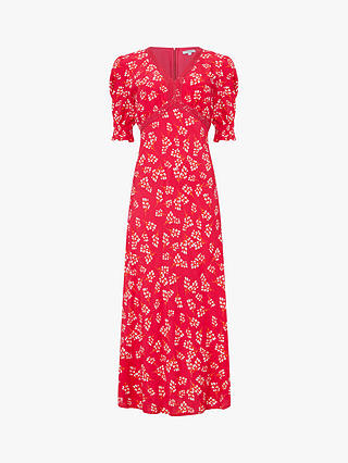 Great Plains Meadow Spritz Print Midi Dress, Red