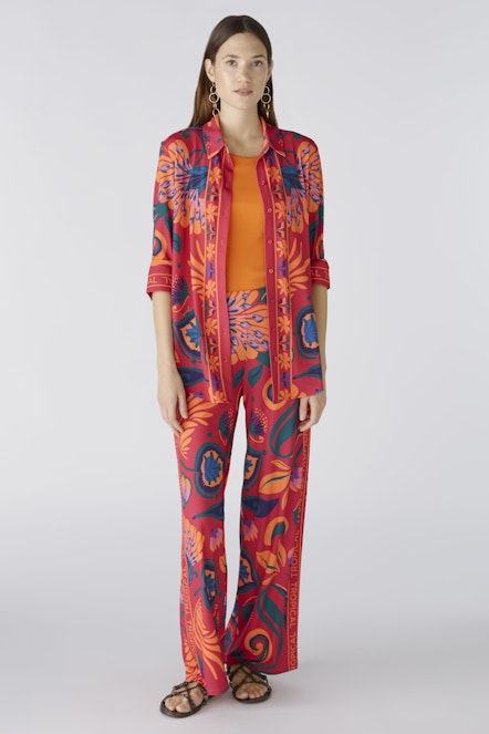 OUI 87420 Tropical Shirt - Pink Orange