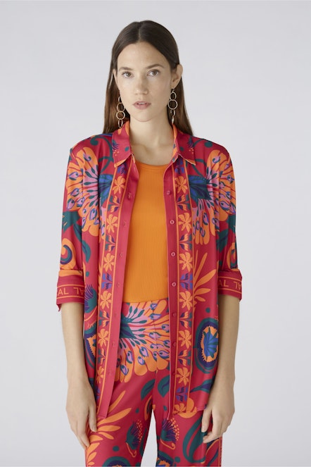 OUI 87420 Tropical Shirt - Pink Orange