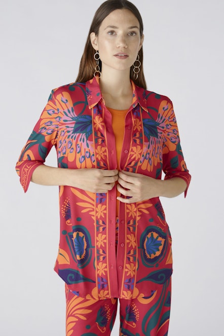 OUI 87420 Tropical Shirt - Pink Orange