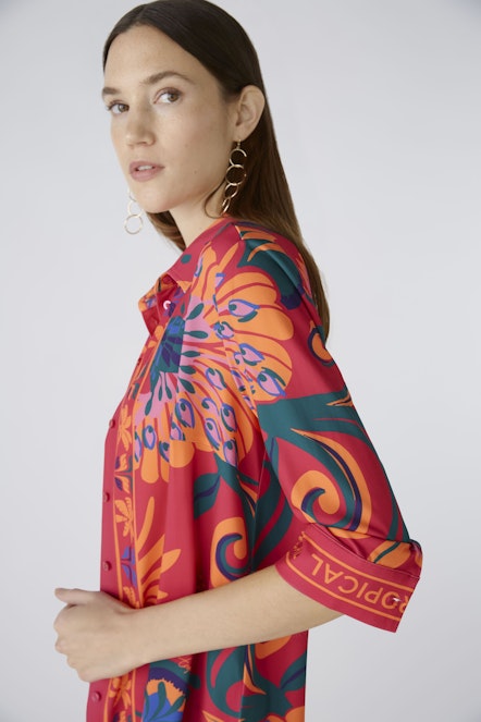 OUI 87420 Tropical Shirt - Pink Orange