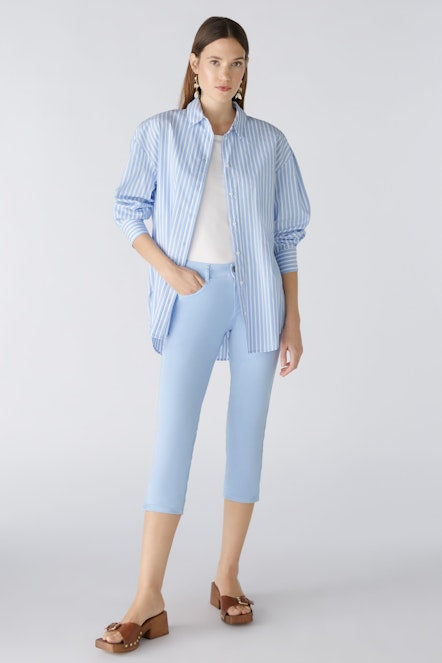 OUI 87618 Oversized Stripe Shirt - Light Blue / White