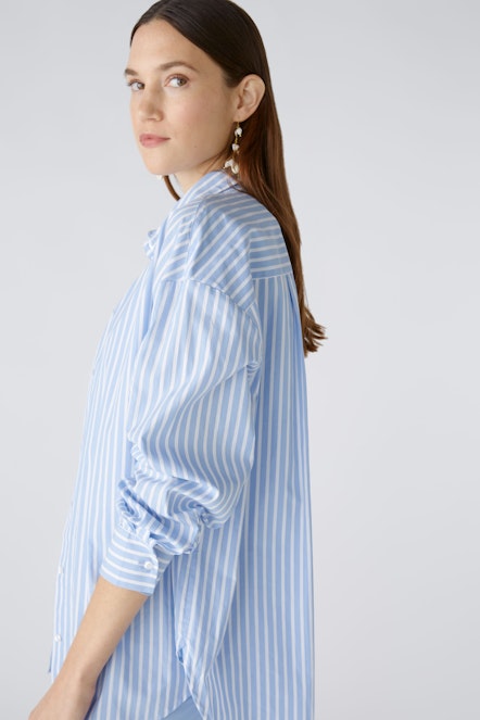 OUI 87618 Oversized Stripe Shirt - Light Blue / White