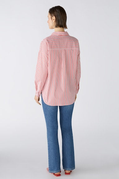 OUI 87719 Stripe Oversized Shirt - Red White