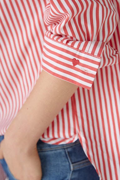 OUI 87719 Stripe Oversized Shirt - Red White