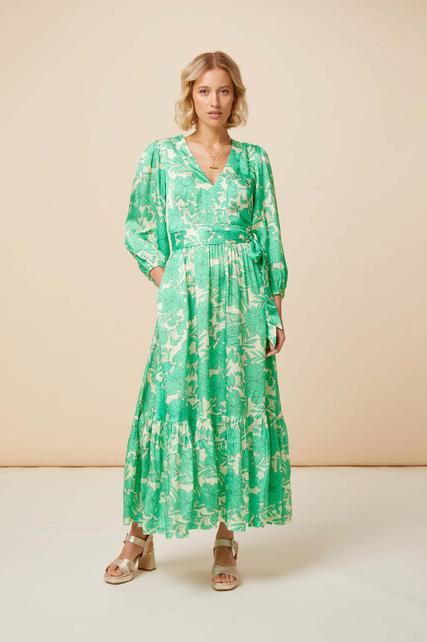 ASPIGA Annie Maxi Dress - Lined Floral Green Cream