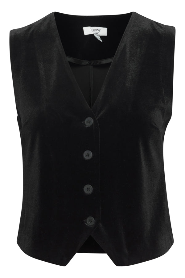 BY PERLINA Velvet Waistcoat - Black