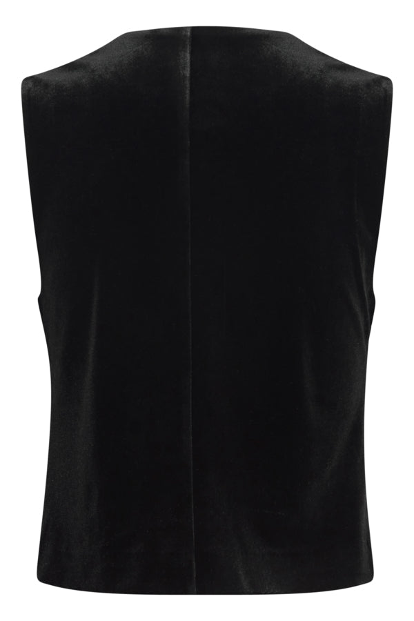 BY PERLINA Velvet Waistcoat - Black