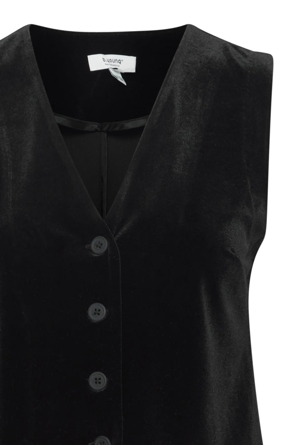 BY PERLINA Velvet Waistcoat - Black