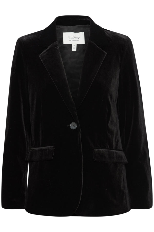 BY PERLINA Velvet Blazer - Black