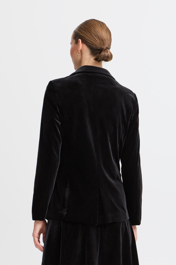 BY PERLINA Velvet Blazer - Black