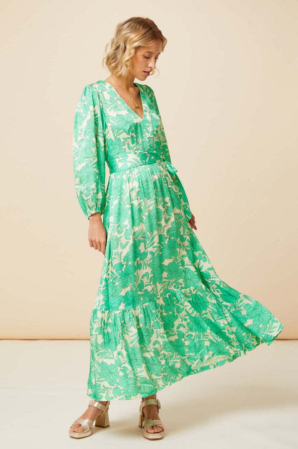 ASPIGA Annie Maxi Dress - Lined Floral Green Cream
