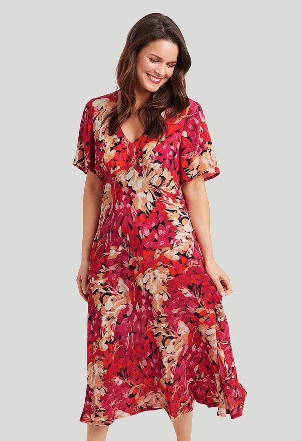 ADINI Levana Painted Bloom Dress - Pink Mix