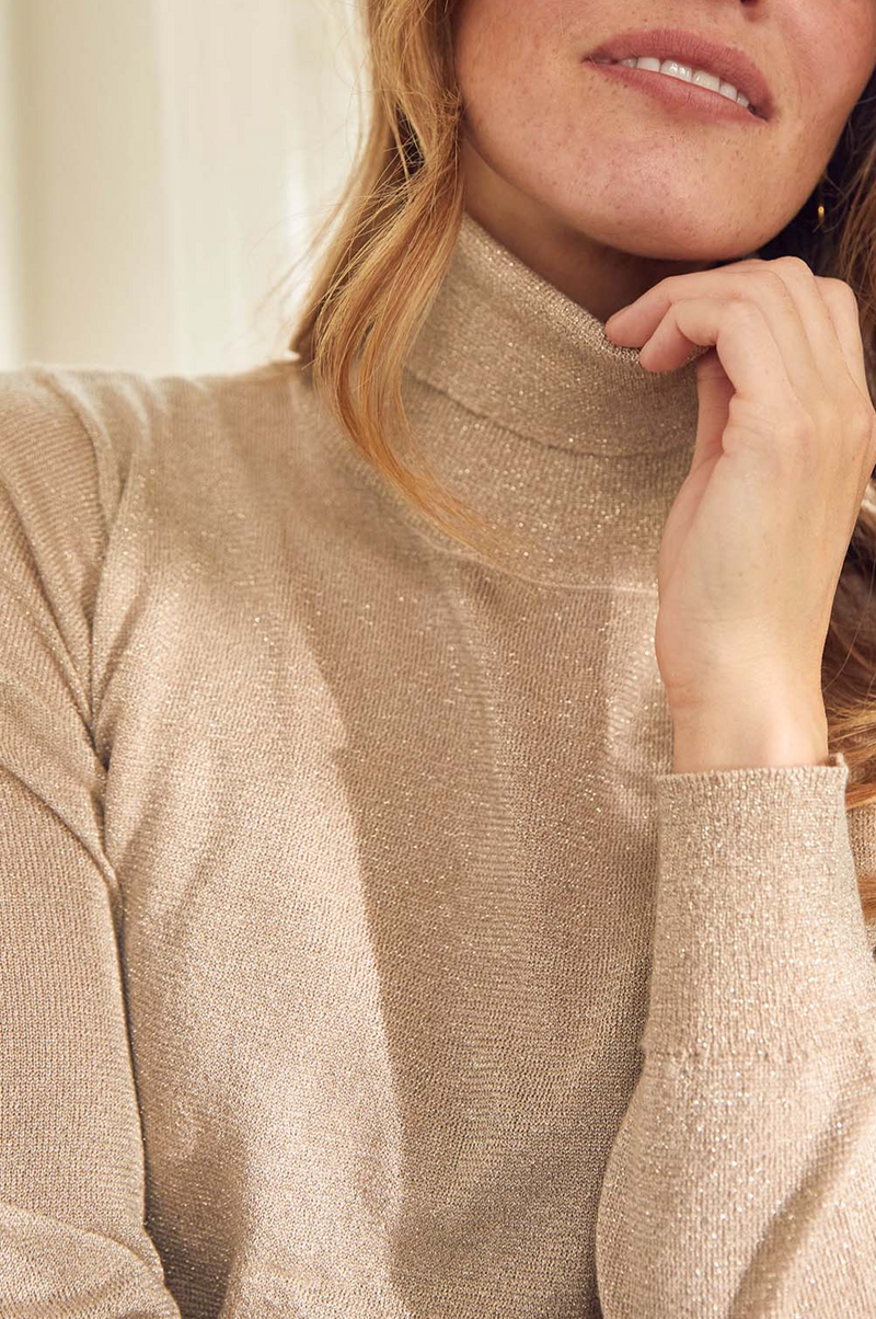 Gold polo neck hot sale