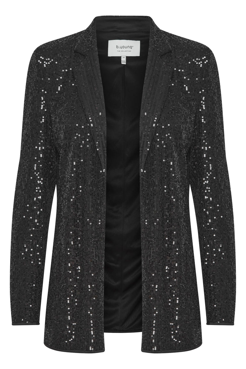 BY SOLIA Sequin Blazer - Black