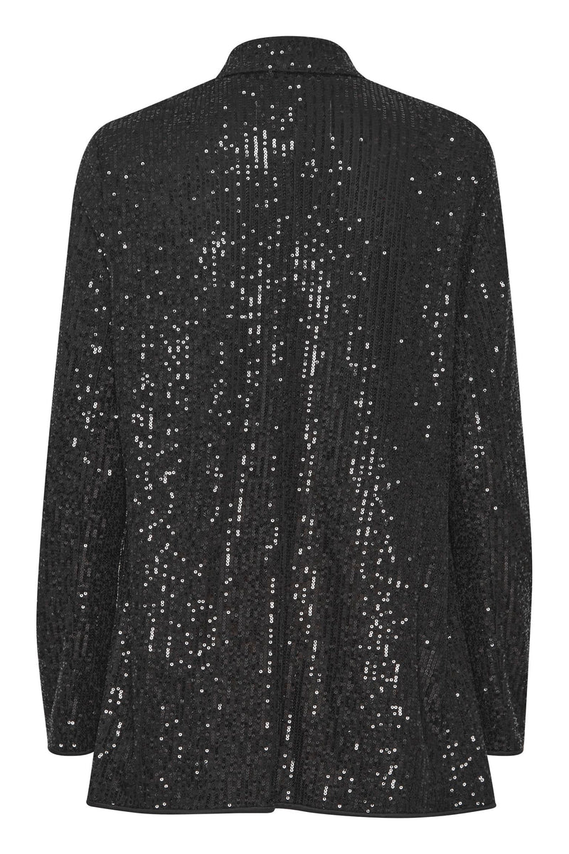 BY SOLIA Sequin Blazer - Black