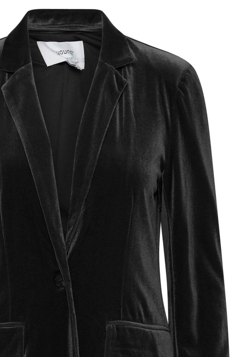 BY PERLINA Velvet Blazer - Black