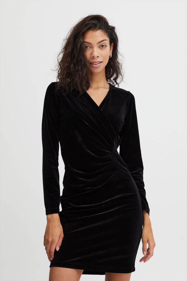 BY PERLINA Velvet Dress - Black