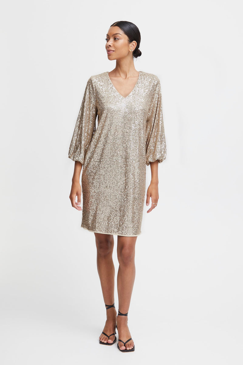BY SOLIA Sequin Dress - Cement
