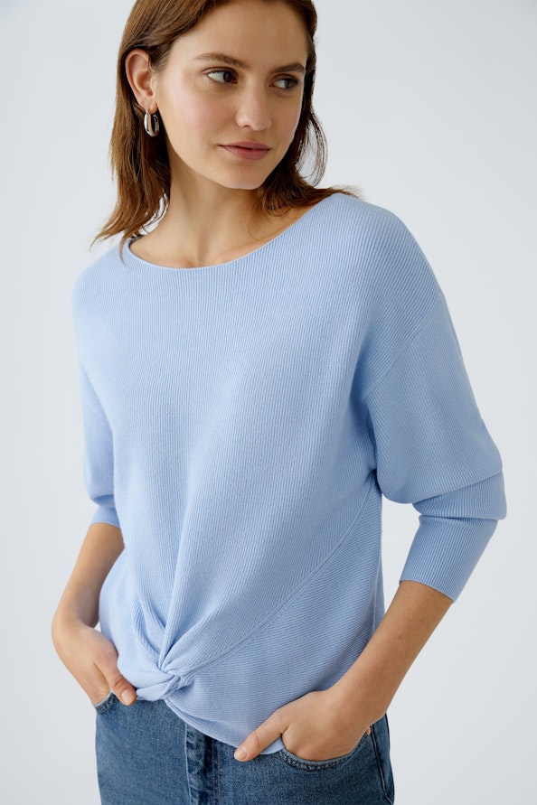 OUI 92954 Knot Detail Knit - Pale Blue