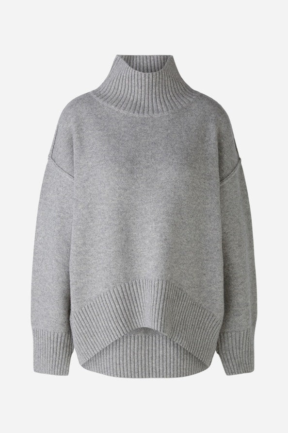 OUI 89932 High Collar Knit - River Stone