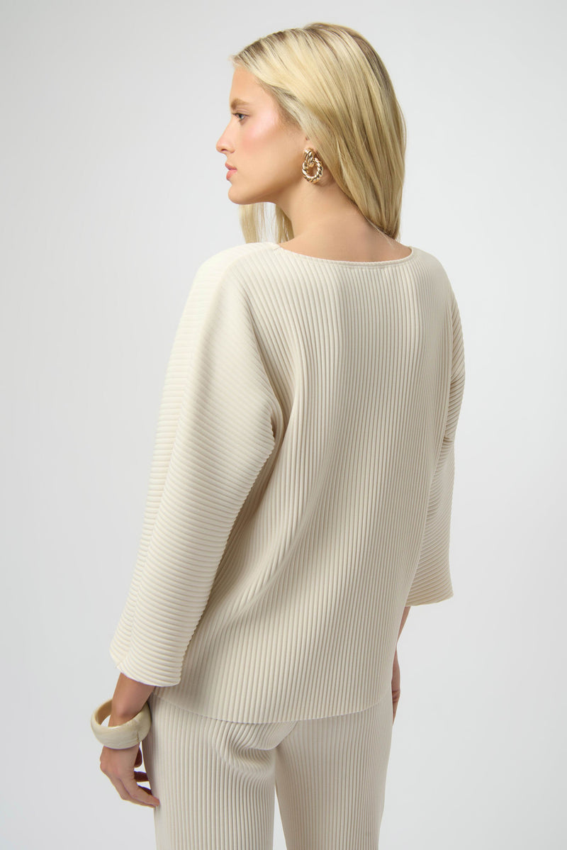 Joseph Ribkoff 254210 Pleated Crepe Boxy Top - Birch