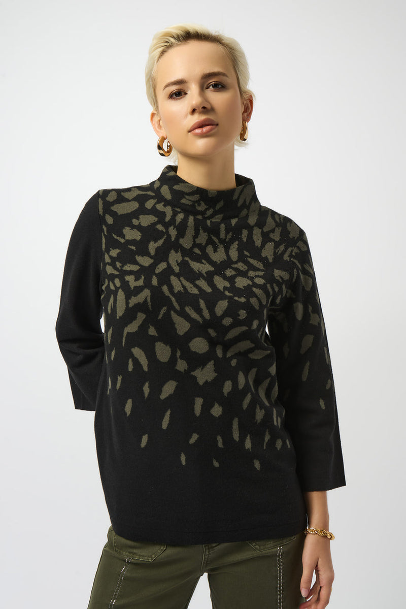 Joseph Ribkoff 253912 Jumper - Animal Black Avocado