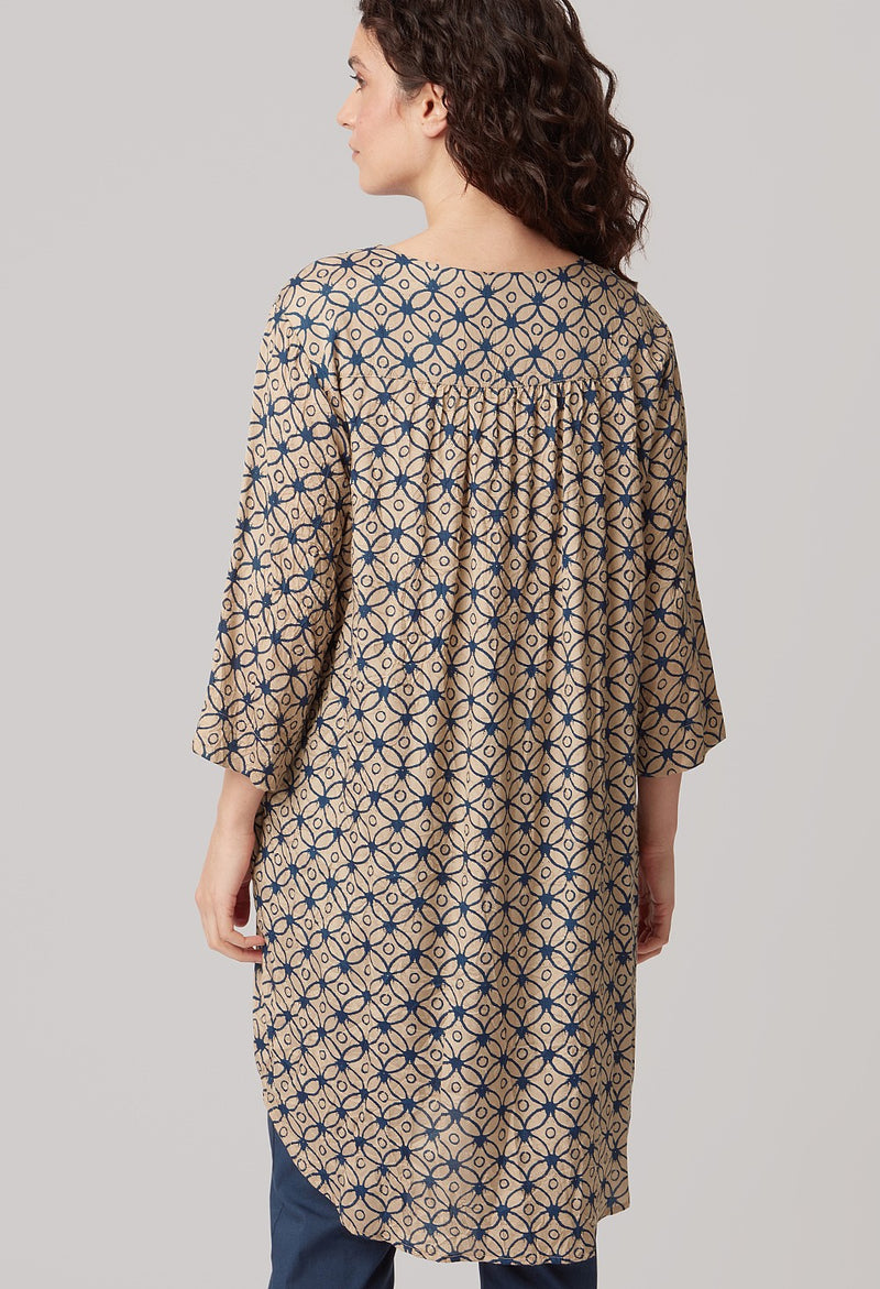 ADINI FV564 Bay Tunic Dress - Stone Navy