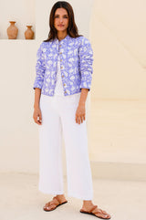 ASPIGA Polly Organic Cotton Block Print - Iris Blue