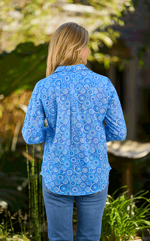 LUELLA Azores Cotton Shirt Print - Blue