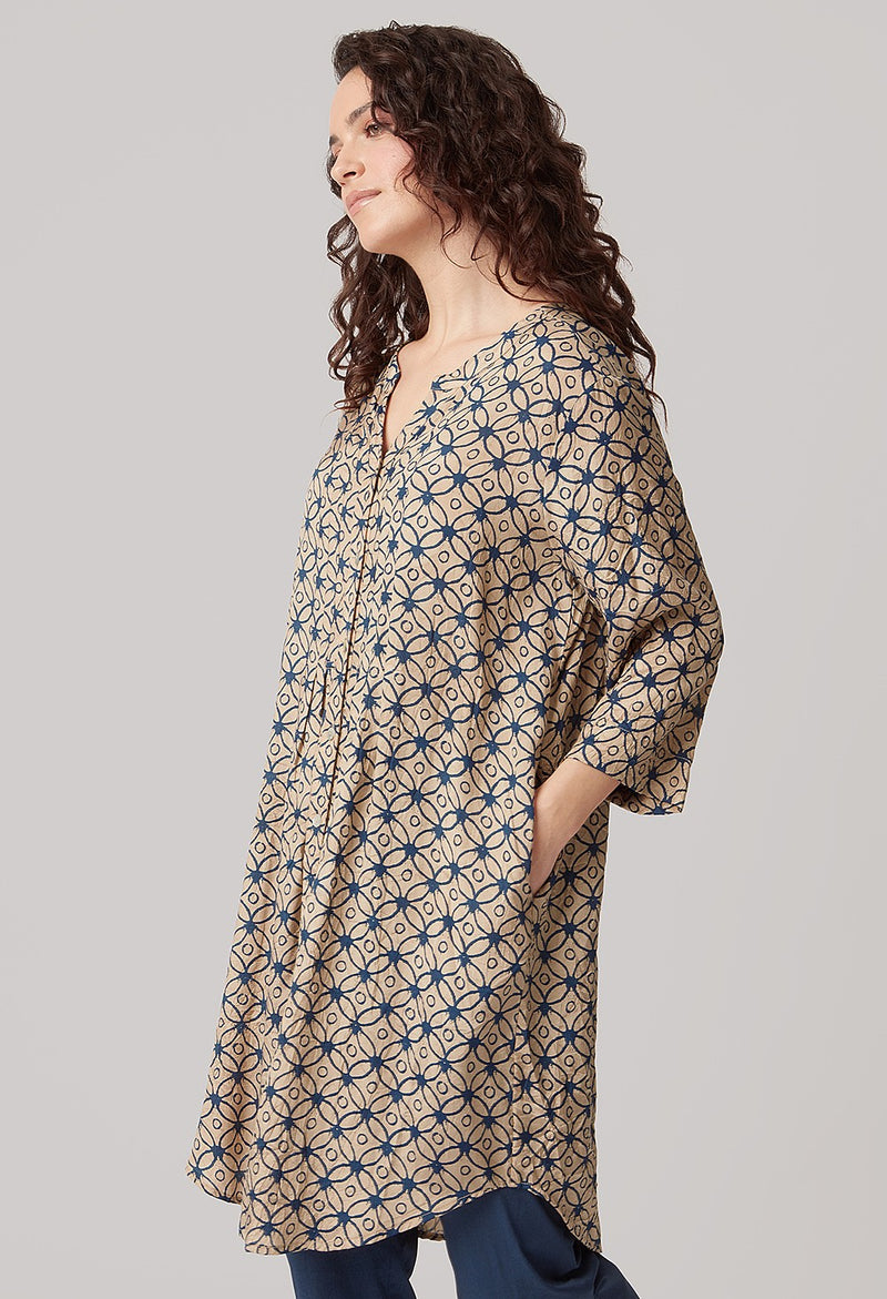 ADINI FV564 Bay Tunic Dress - Stone Navy