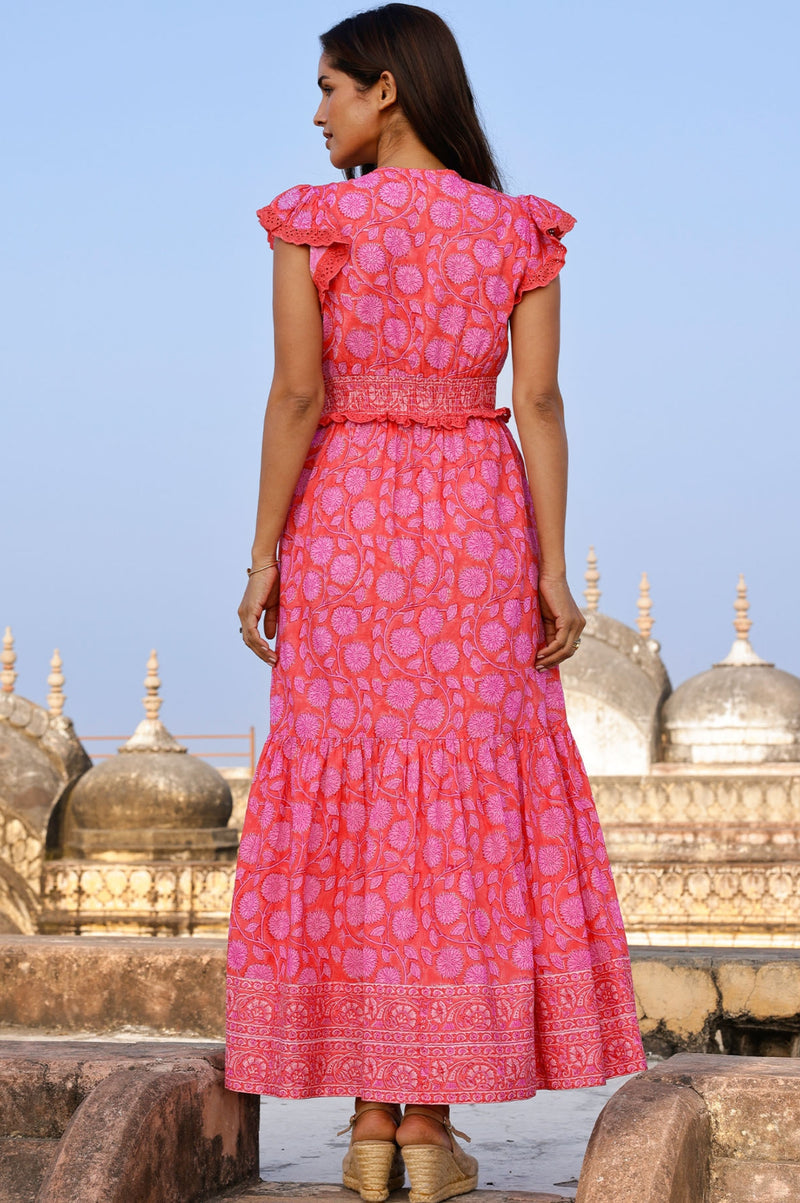 ASPIGA Pippa Block Print - Mara Red Pink