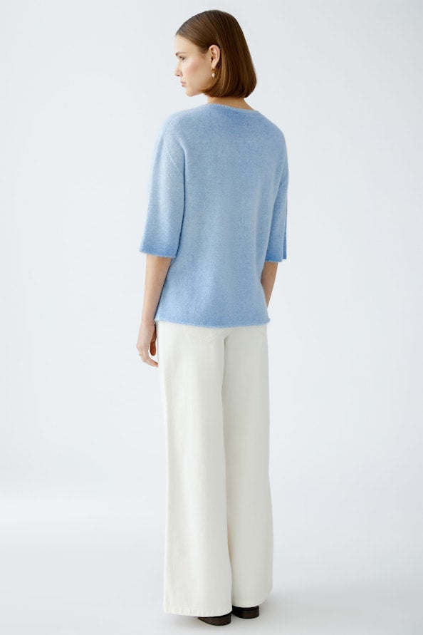 OUI 91930 - V Neck Knit - Pale Blue