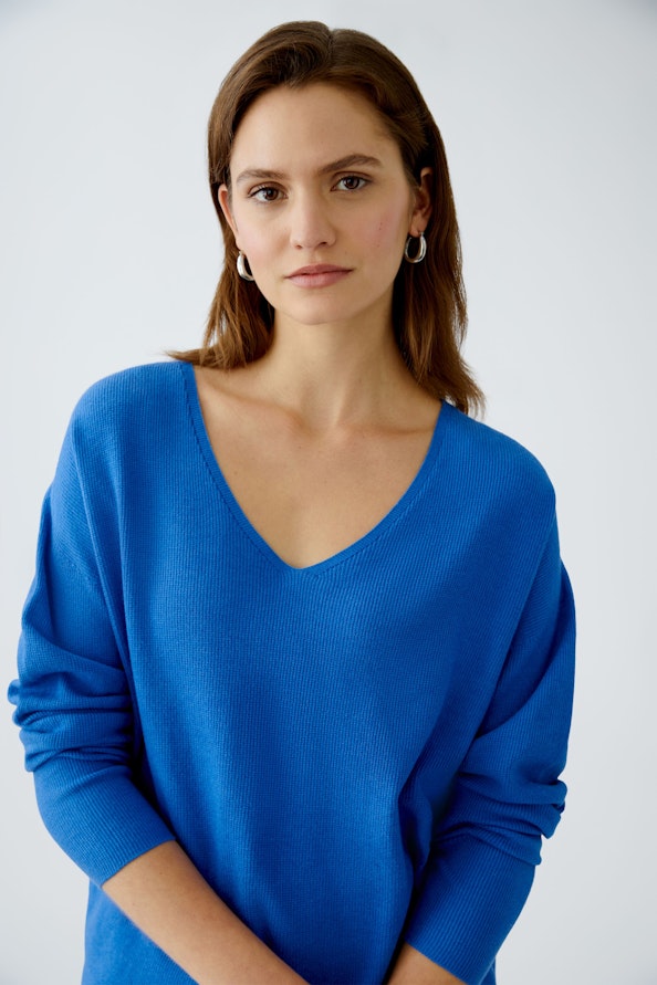 OUI 89057 Fine Ribbed Knit - Radiant Blue