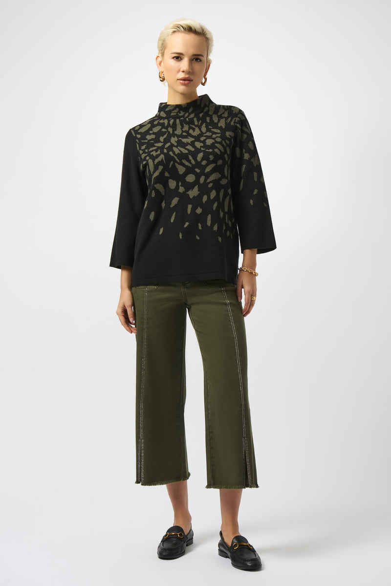 Joseph Ribkoff 253912 Jumper - Animal Black Avocado