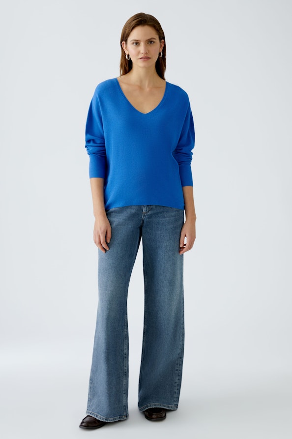 OUI 89057 Fine Ribbed Knit - Radiant Blue