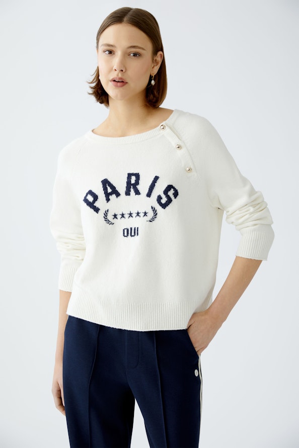 OUI 91950 PARIS Motif Knit - White Blue