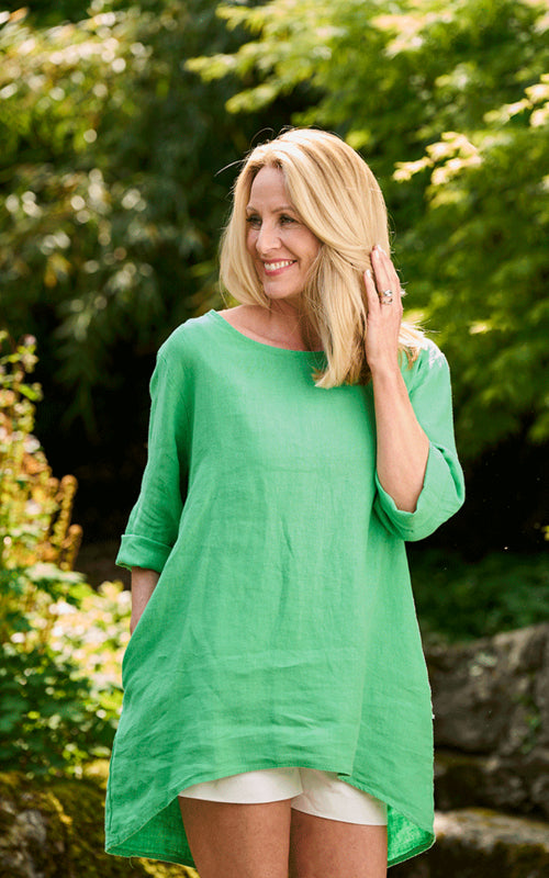 LUELLA Alison Linen Tunic- Kiwi