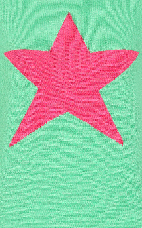 LUELLA Keira Cashmere Blend Star - Green & Fuchsia