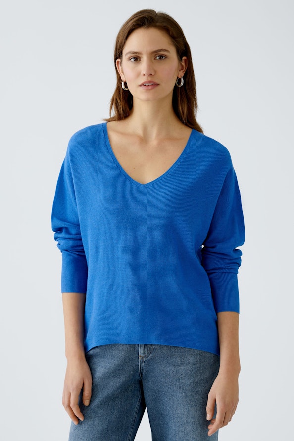 OUI 89057 Fine Ribbed Knit - Radiant Blue