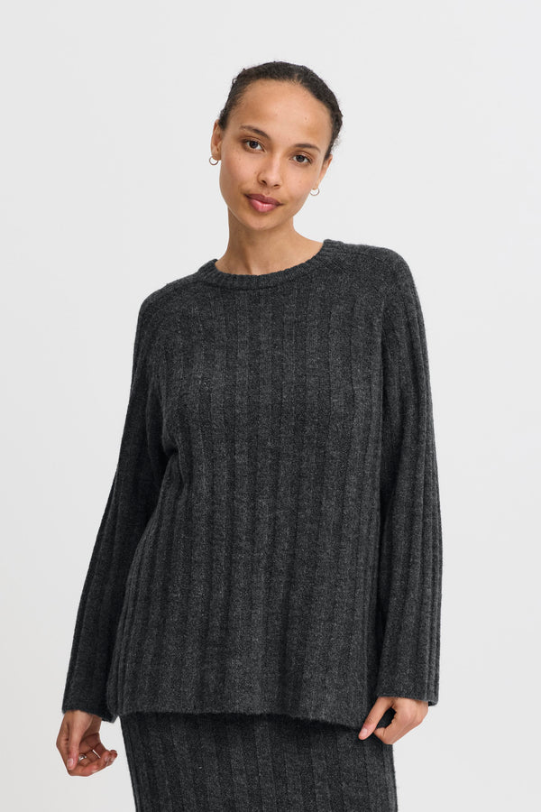 BY MARIANNE Ribbed - Dark Grey Mel.