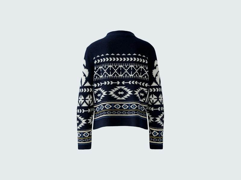 OUI 94309 Norwegian Style Knit - Dark Blue White