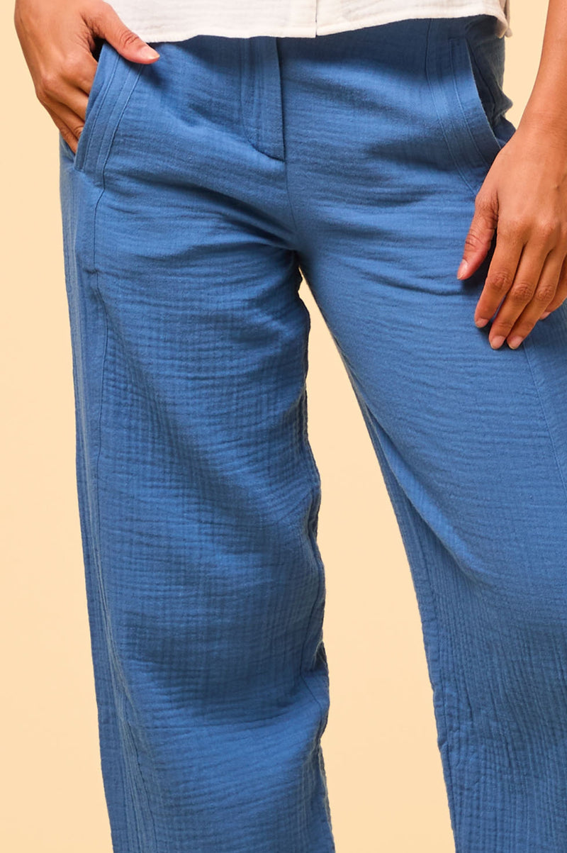 ASPIGA Libby Cheesecloth Trousers - Marina Blue