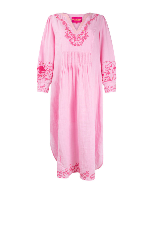 PLACE DU SOLEIL 308 Rosa Long Dress - Dark Pink