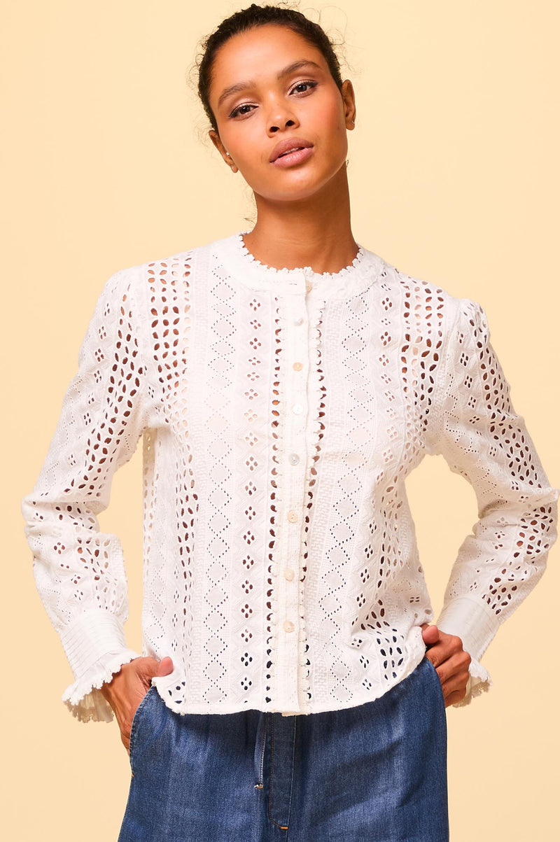 ASPIGA Quinn Blouse - Cotton White