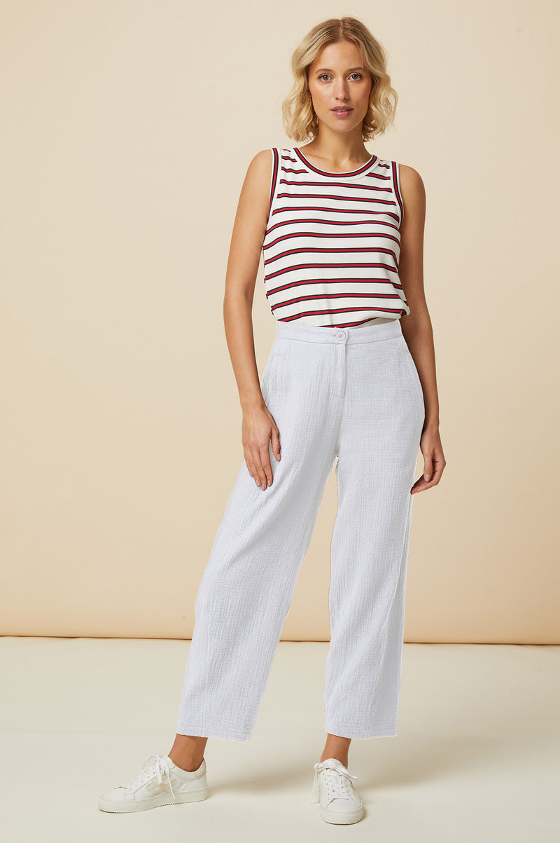 ASPIGA Libby Cheesecloth Trousers - White