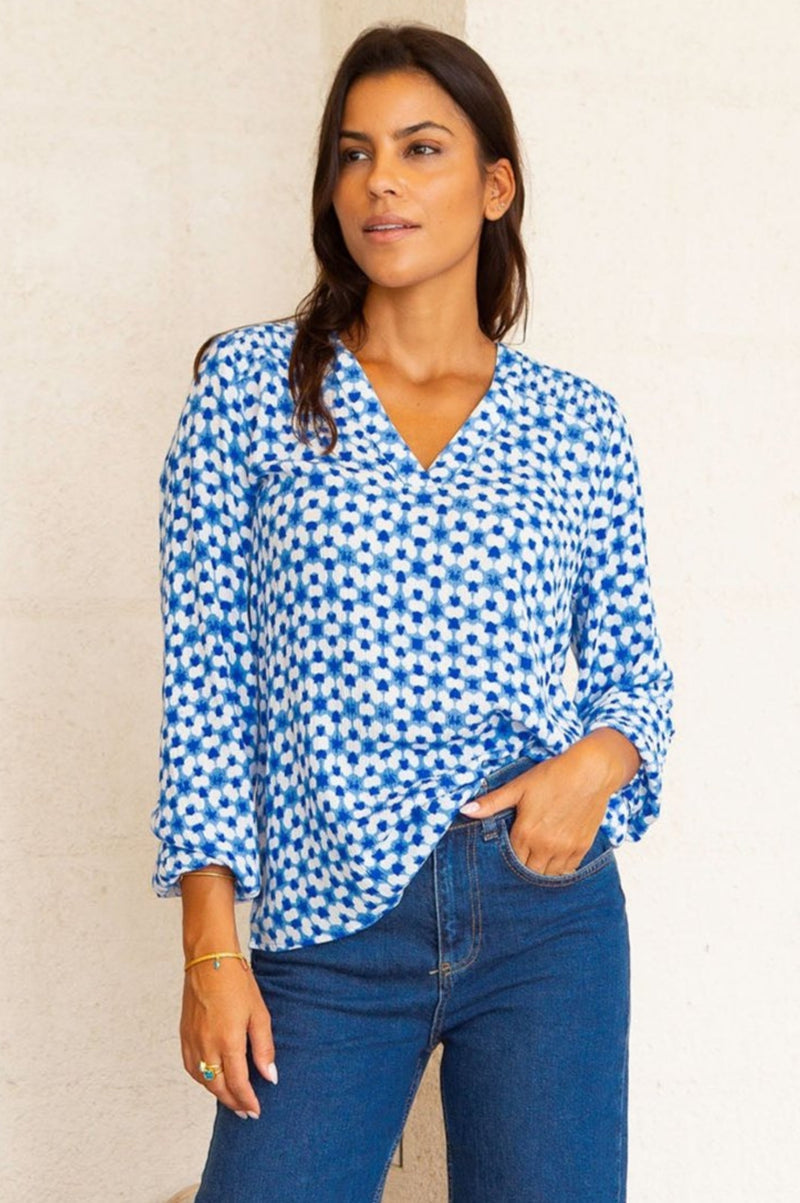 ASPIGA Clea Blouse - Blue White